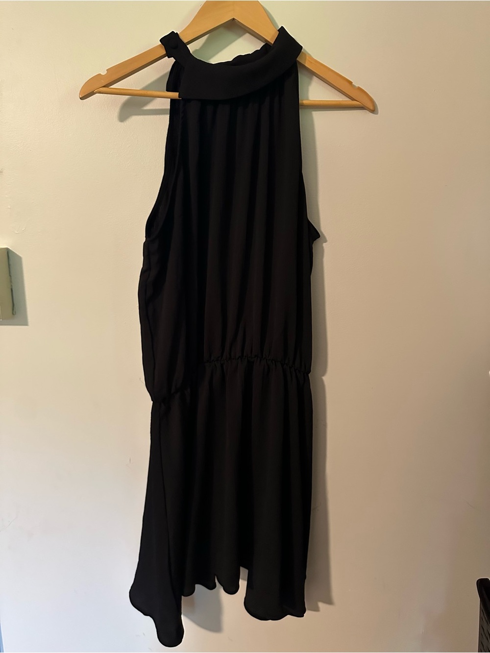 NWOT Halara Halter Flowy Mini Dress black large - Picture 5 of 6